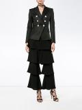 embossed button blazer