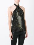 wrap neck halter top