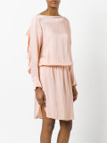 boat neck flared dress