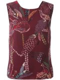 bird print blouse