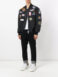 patched bomber jacket