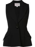single button peplum vest