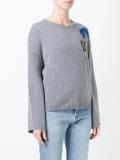 sequinned floral embroidery jumper