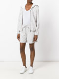 cut-out detail hooded jacket