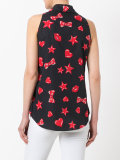 kiss printed sleeveless shirt 