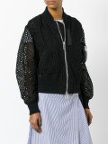 eyelet lace bomber jacket