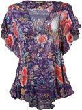 ruffled floral blouse