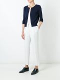 contrast neck cardigan