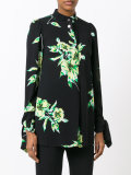 tie cuff floral print shirt