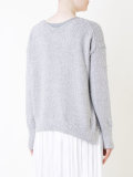 bouclé sweater with asymmetric hem