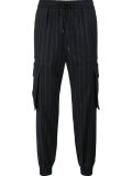 pinstriped cargo joggers