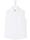 logo print sleeveless shirt