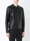 thin collar leather jacket