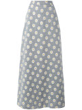 daisy print maxi skirt