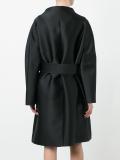 funnel neck belted coat