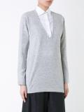 deep v-neck knitted top