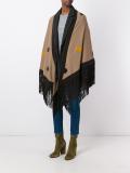 embroidered fringed wide scarf