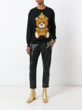 crowned bear intarsia jumper
