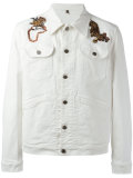 embroidered tiki tiger denim jacket
