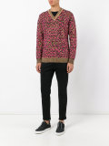 v-neck leopard sweatshirt