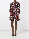 hearts print flared dress