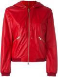 hooded leather jacket 