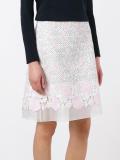 floral macramé straight skirt