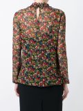 floral ruffle neck blouse