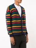 striped V-neck cardigan