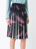 'Feathers Print Crepe de Chine' skirt