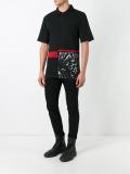 leopard print panel polo shirt