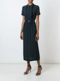 pleated ruffle bib dress