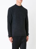 waffle knit crew neck jumper