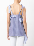 ruffled details striped blouse