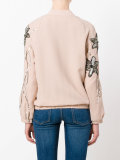sequin embroidery sleeve bomber jacket