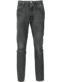 distressed low rise jeans