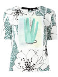 tie-back printed T-shirt