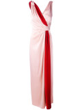 contrast sash evening gown