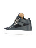 chain-trimmed mid-top trainers