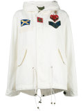 patch hooded coat