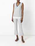 cropped kick flare trousers