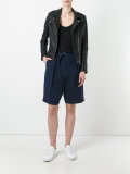 striped knee length shorts
