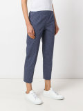 woven print cropped trousers
