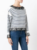 lace trim striped top
