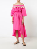 off-shoulder lace detail dress