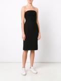 piping detail strapless dress