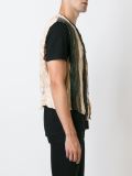 striped crinkle-effect waistcoat