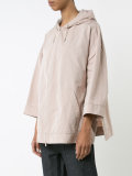 zipped hooded coat