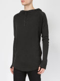 slim fit raw edge hoody