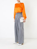 striped high-waisted trousers